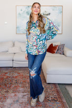 Load image into Gallery viewer, In the Willows Button Up Blouse in Teal Paisley