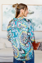 Load image into Gallery viewer, In the Willows Button Up Blouse in Teal Paisley