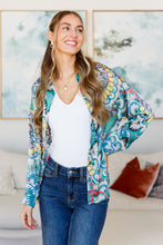 Load image into Gallery viewer, In the Willows Button Up Blouse in Teal Paisley