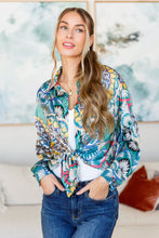 Load image into Gallery viewer, In the Willows Button Up Blouse in Teal Paisley