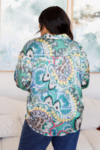 Load image into Gallery viewer, In the Willows Button Up Blouse in Teal Paisley