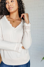 Load image into Gallery viewer, Piqued Interest Lace Trim V Neck Top