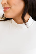 Load image into Gallery viewer, Simple Situation Mock Neck Bodysuit in White Pearl