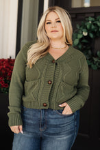 Load image into Gallery viewer, Climbing Vine Cable Knit Cardigan in Green