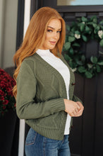 Load image into Gallery viewer, Climbing Vine Cable Knit Cardigan in Green