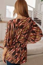 Load image into Gallery viewer, Dearest Dreamer Peplum Top in Abstract Mocha