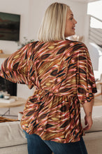 Load image into Gallery viewer, Dearest Dreamer Peplum Top in Abstract Mocha