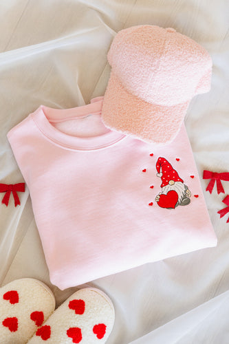 PREORDER: Valentine Gnome Embroidered Sweatshirt