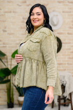 Load image into Gallery viewer, Green Tea Button Up Long Sleeve Top in Olive