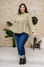 Load image into Gallery viewer, Green Tea Button Up Long Sleeve Top in Olive