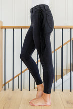 Load image into Gallery viewer, Hilary Side Fringe Skinny Jegging In Black