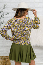 Load image into Gallery viewer, Honey Honey Floral Smocked Blouse in Black