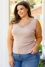 Load image into Gallery viewer, I Can Love You Better Lace Tank in Taupe