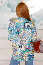 Load image into Gallery viewer, In the Willows Button Up Blouse in Teal Paisley