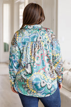 Load image into Gallery viewer, In the Willows Button Up Blouse in Teal Paisley