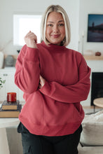 Load image into Gallery viewer, Make No Mistake Mock Neck Pullover in Cranberry