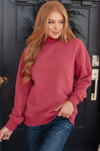 Load image into Gallery viewer, Make No Mistake Mock Neck Pullover in Cranberry