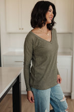 Load image into Gallery viewer, On a Roll Ribbed Knit V Neck Long Sleeve Top