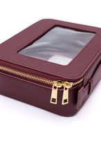 Load image into Gallery viewer, PU Leather Travel Cosmetic Case in Wine