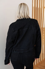 Load image into Gallery viewer, Reese Rhinestone Denim Jacket in Black