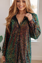 Load image into Gallery viewer, Shimmering Splendor Sequin Shirt Dress