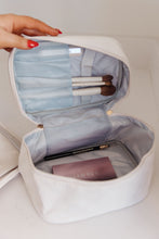 Load image into Gallery viewer, Subtly Checked Cosmetic Bags 3 Piece Set in Ivory